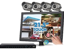 Home Security Camera System With Touch Screen Monitor Day And Night Vision LOREX